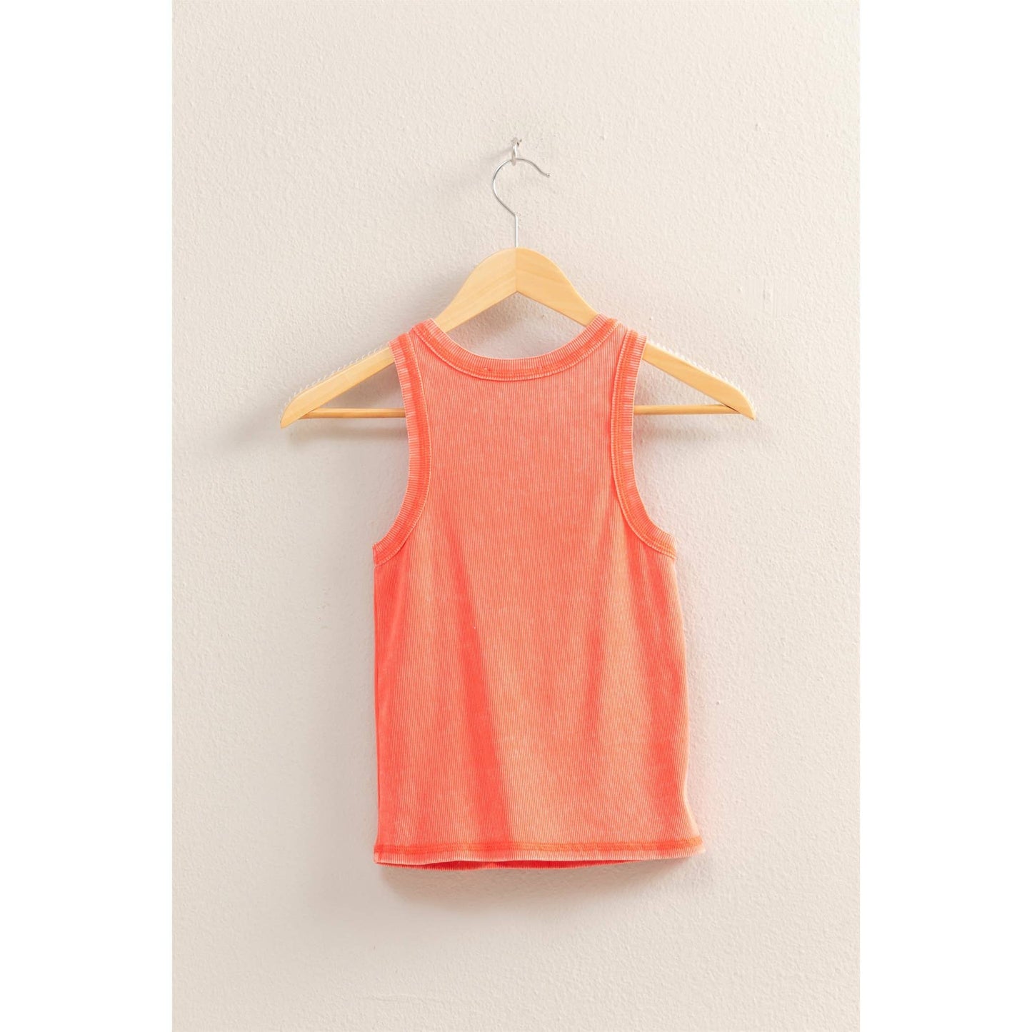DUSTY INDIGO Washed Ribbed Round Neck Sleeveless Tank