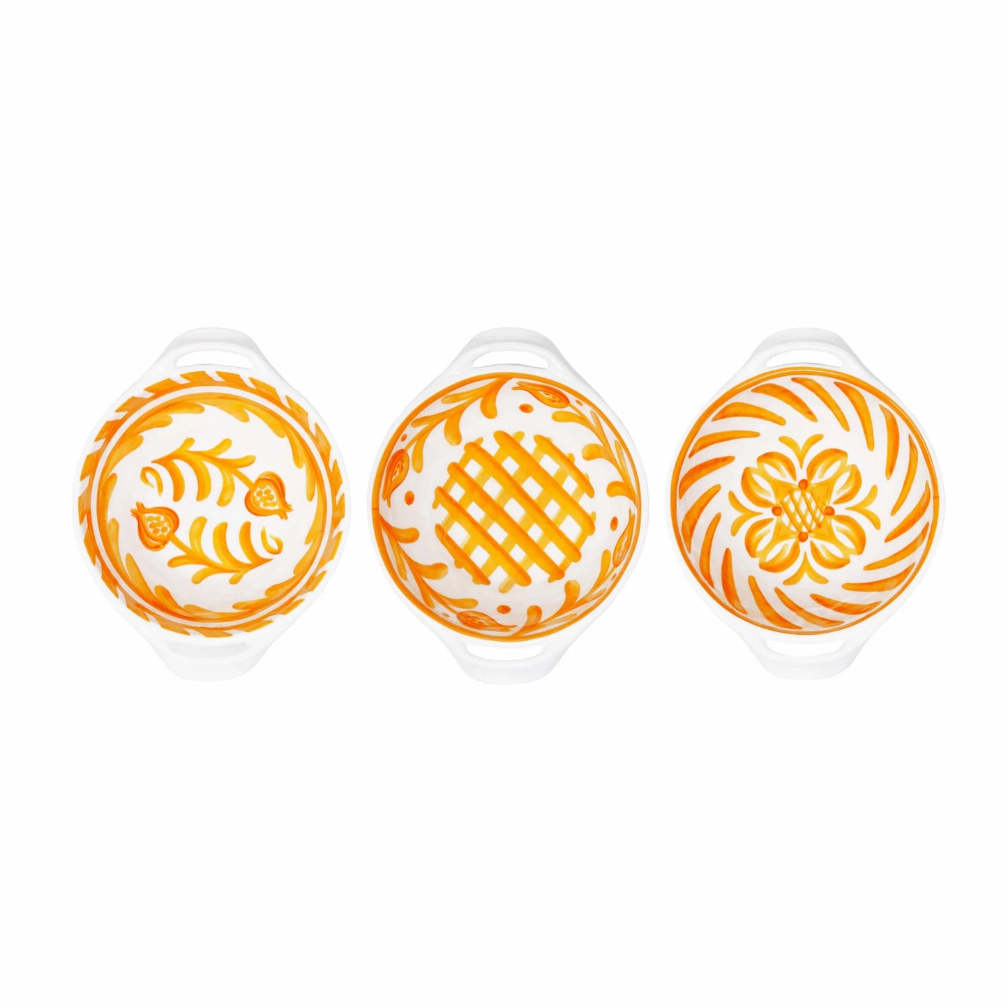 BOWL 2 Handled ORANGE Le Cadeaux