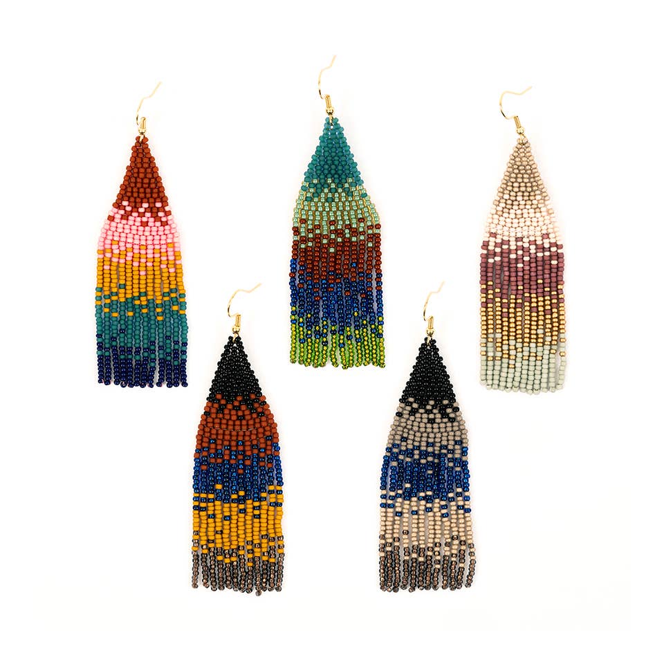 Ombre Fringe Earrings: Peacock