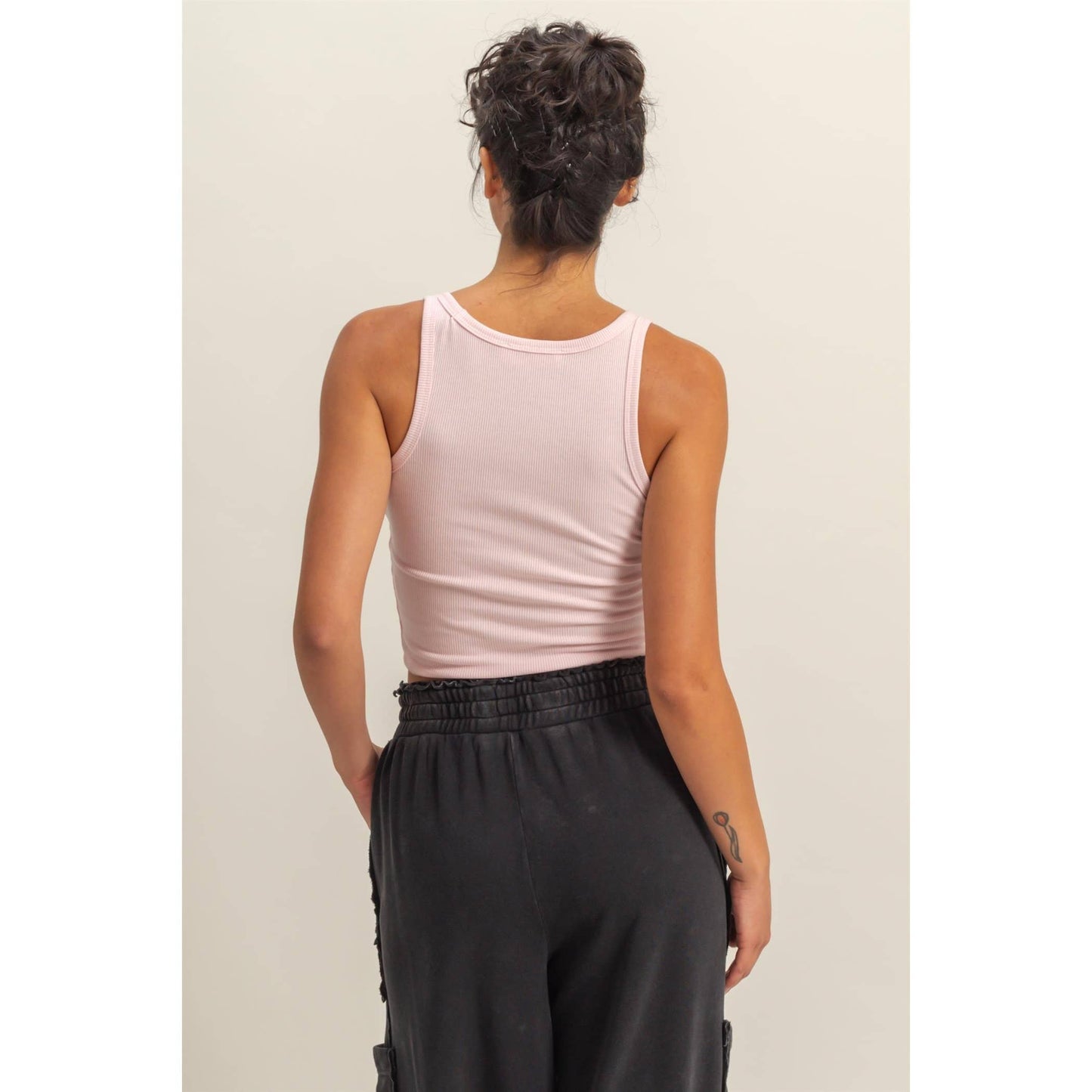 BLACK Scoop Neck Bodycon Tank