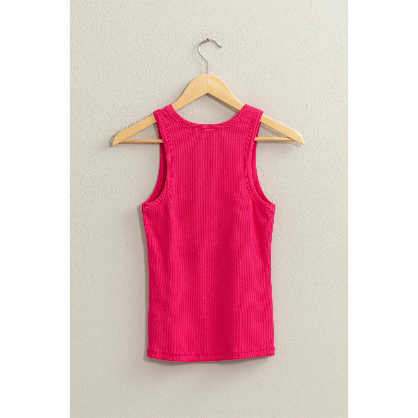 BAKED CLAY Ribbed Tank Top: BAKED CLAY