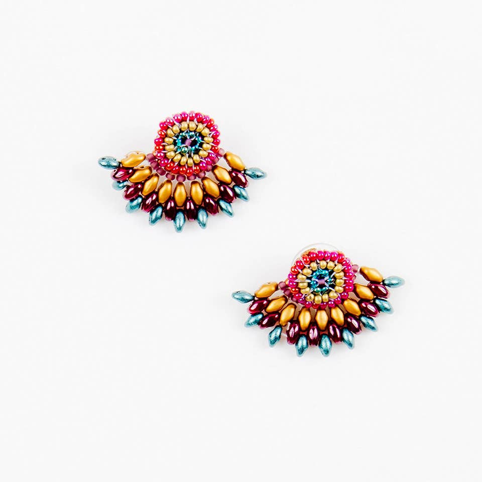 Duo Post Earrings: Moroccan Multi