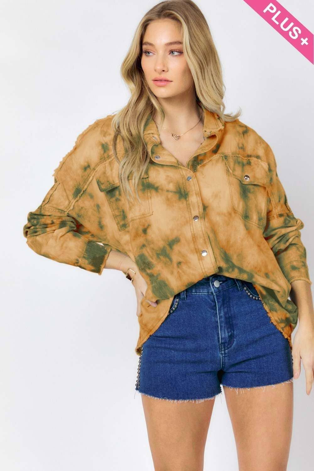 TIE DYE JACKET, PEACE: Tangerine / 3XL