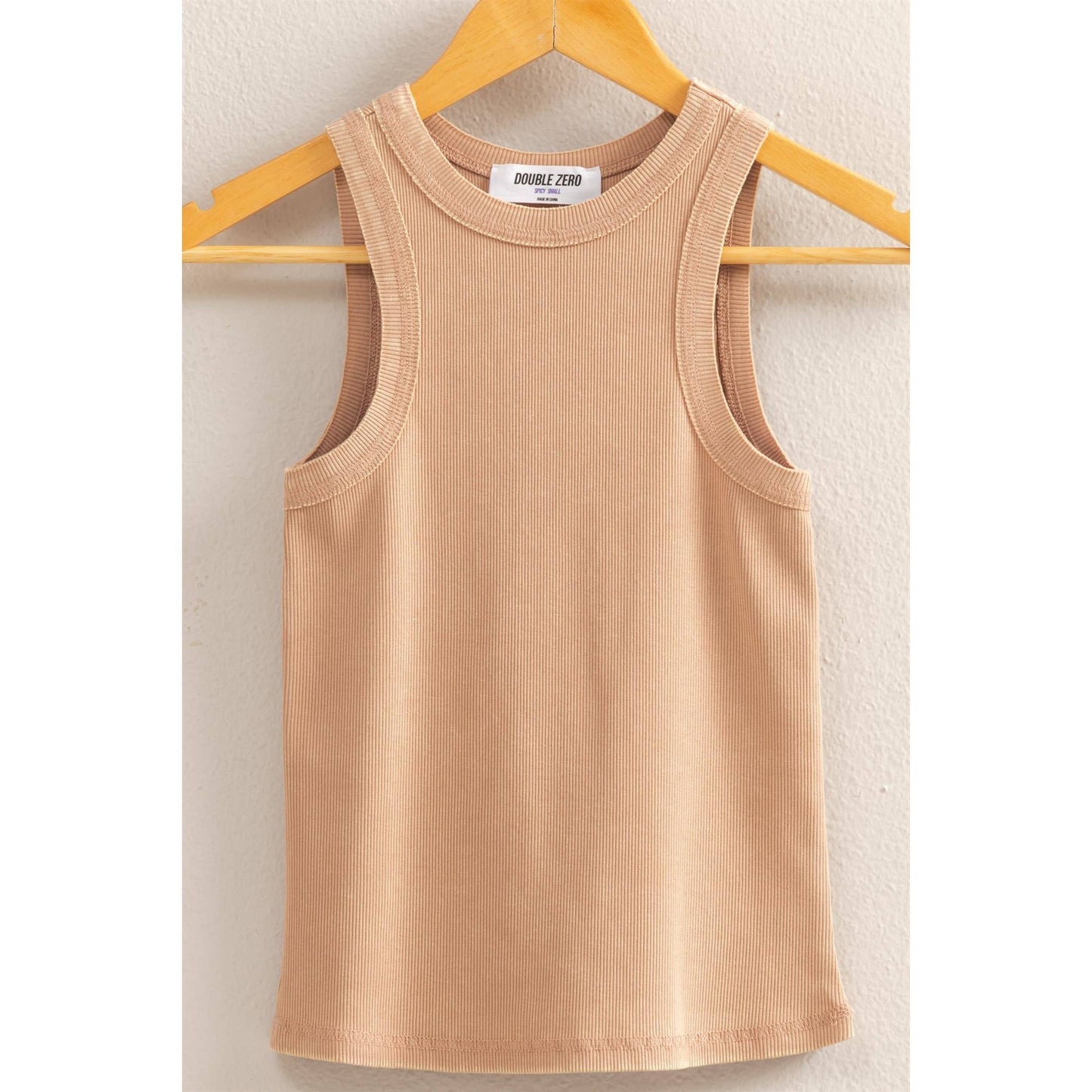 DUSTY INDIGO Washed Ribbed Round Neck Sleeveless Tank