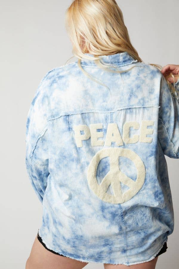 TIE DYE JACKET, PEACE: Tangerine / 3XL