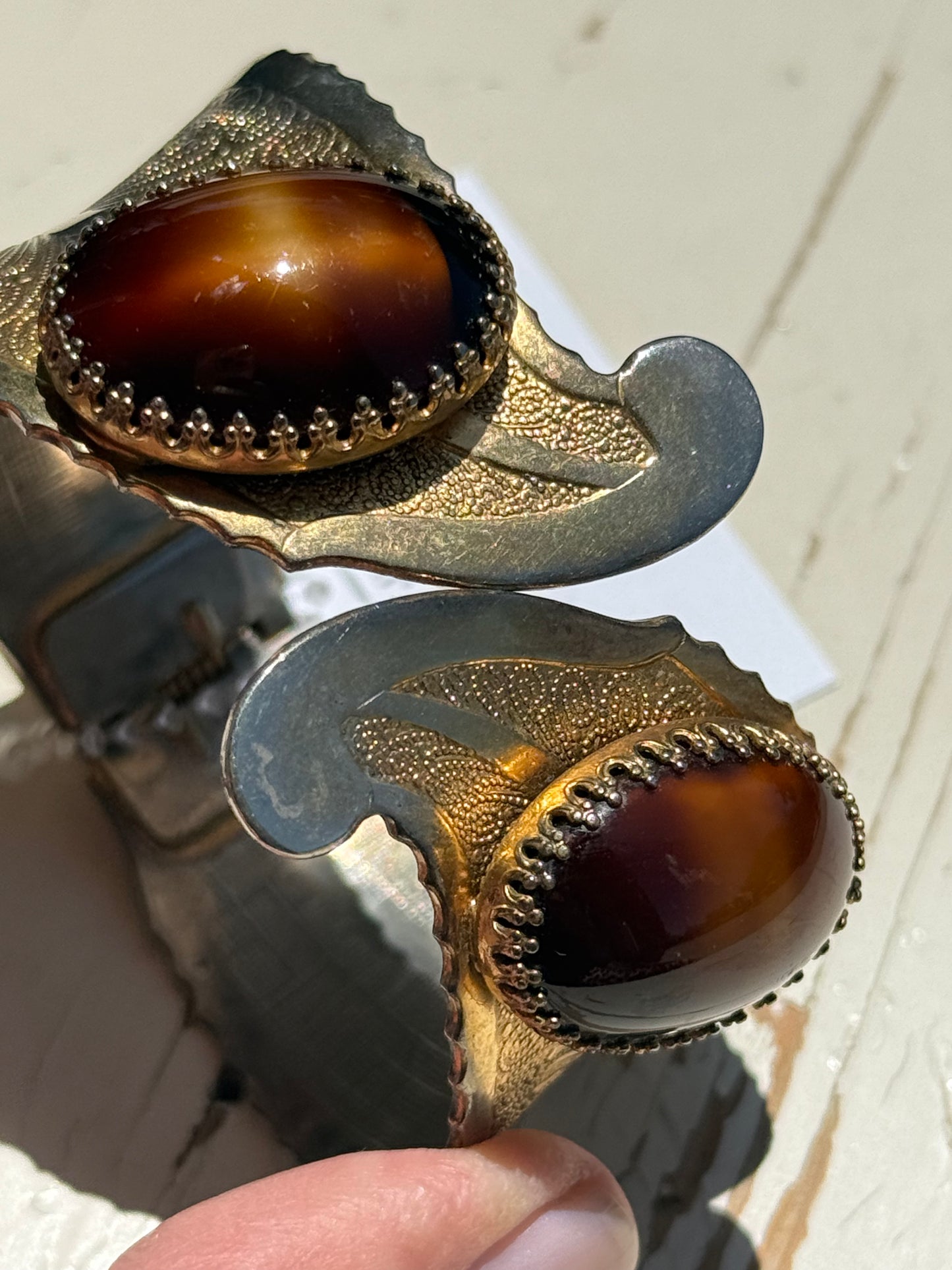 TIGER'S EYE Cuff Hinge Bracelet