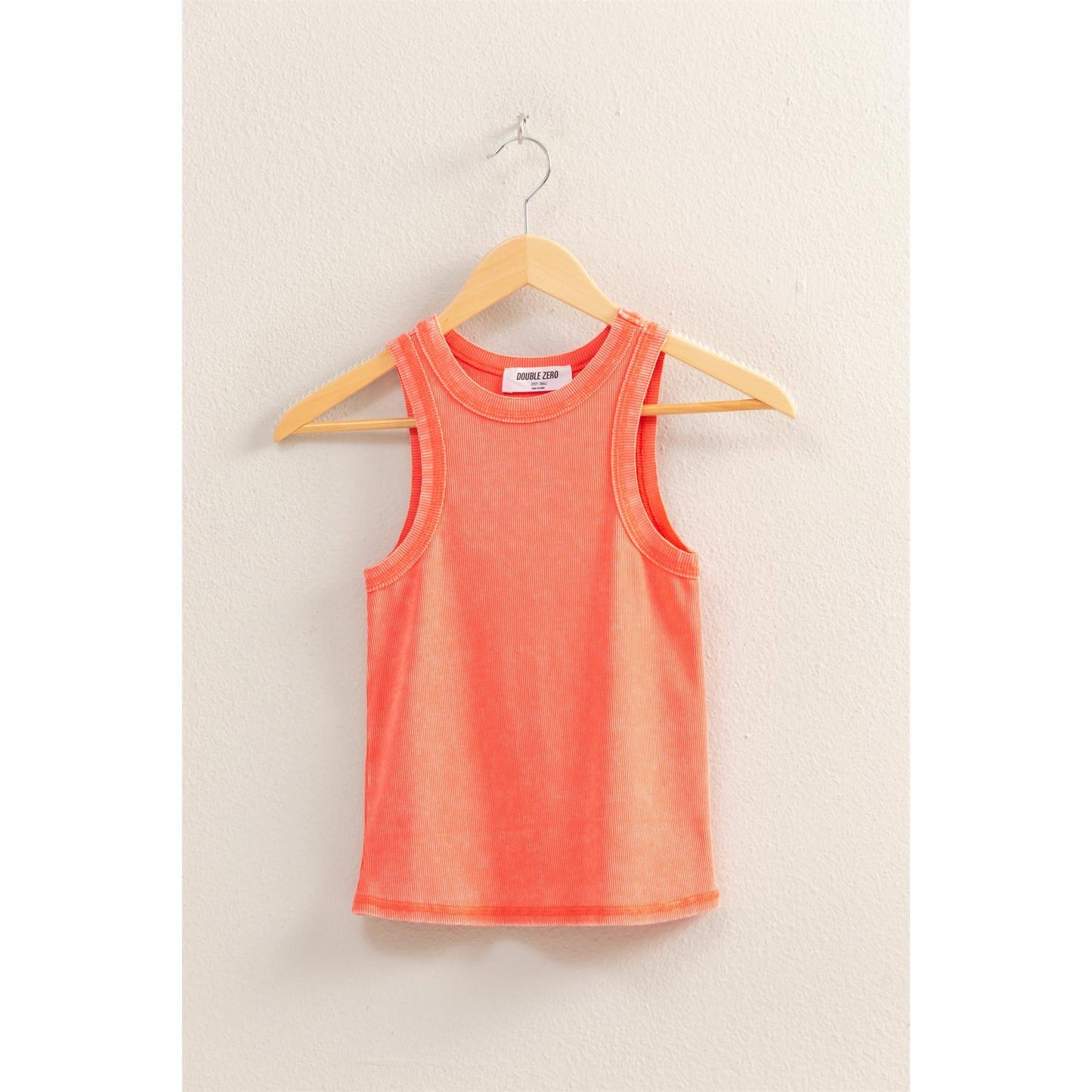 DUSTY INDIGO Washed Ribbed Round Neck Sleeveless Tank