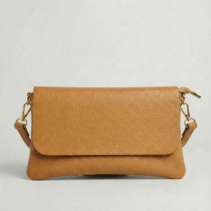 Crossbody Italian Pebble Leather MUSTARD