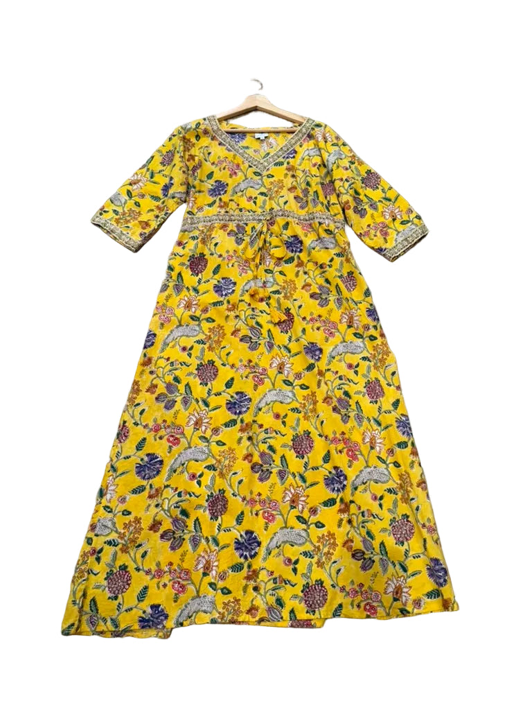 PAX PHILOMENA Alex Canary Maxi Impero Dress