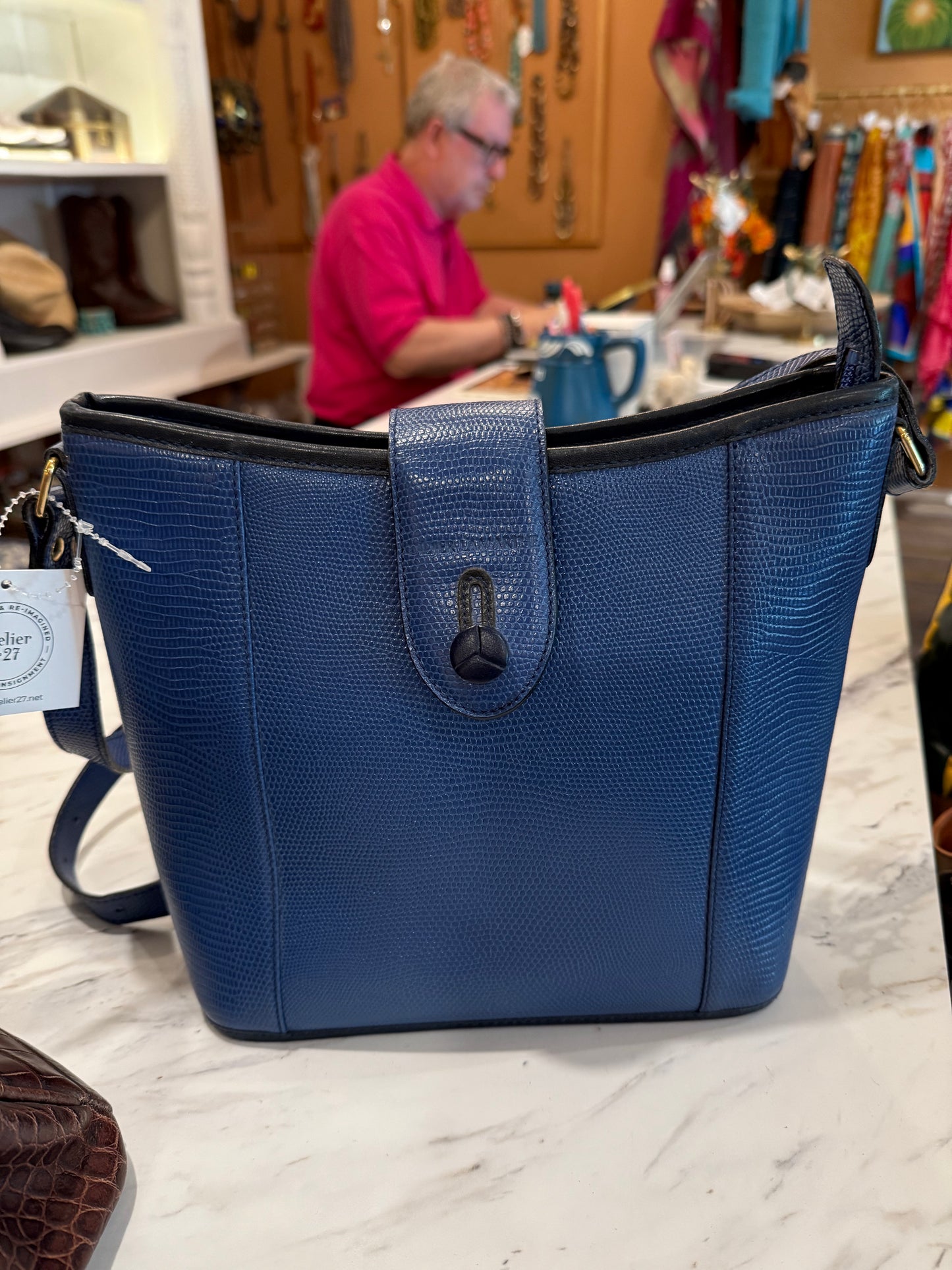 DIDIER LAMARTHE Blue Leather Bag