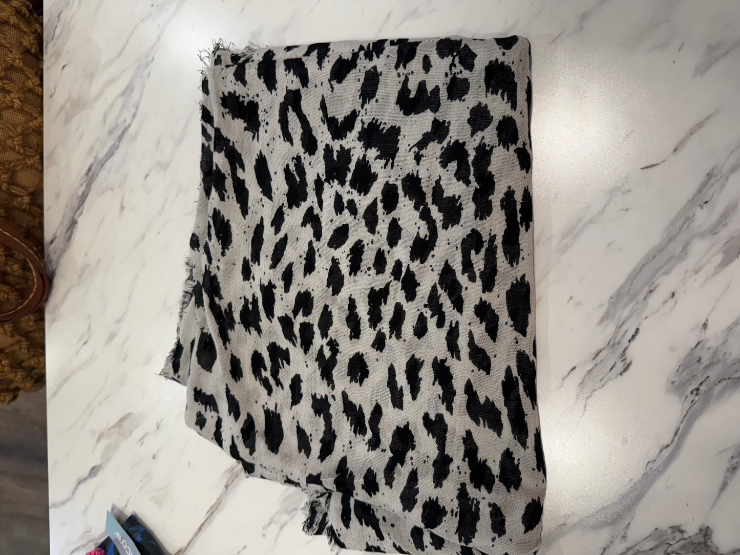 LEOPARD Scarf Black/Gray