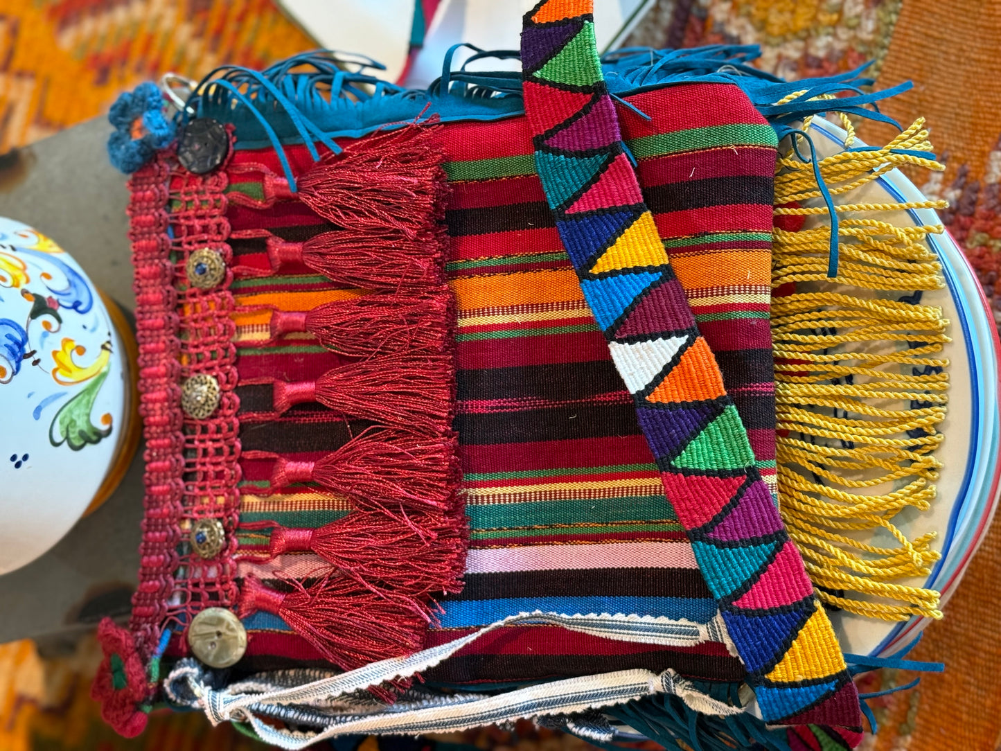 TOO MUCH FUN Handmade Guatemalan Purse w/Charms