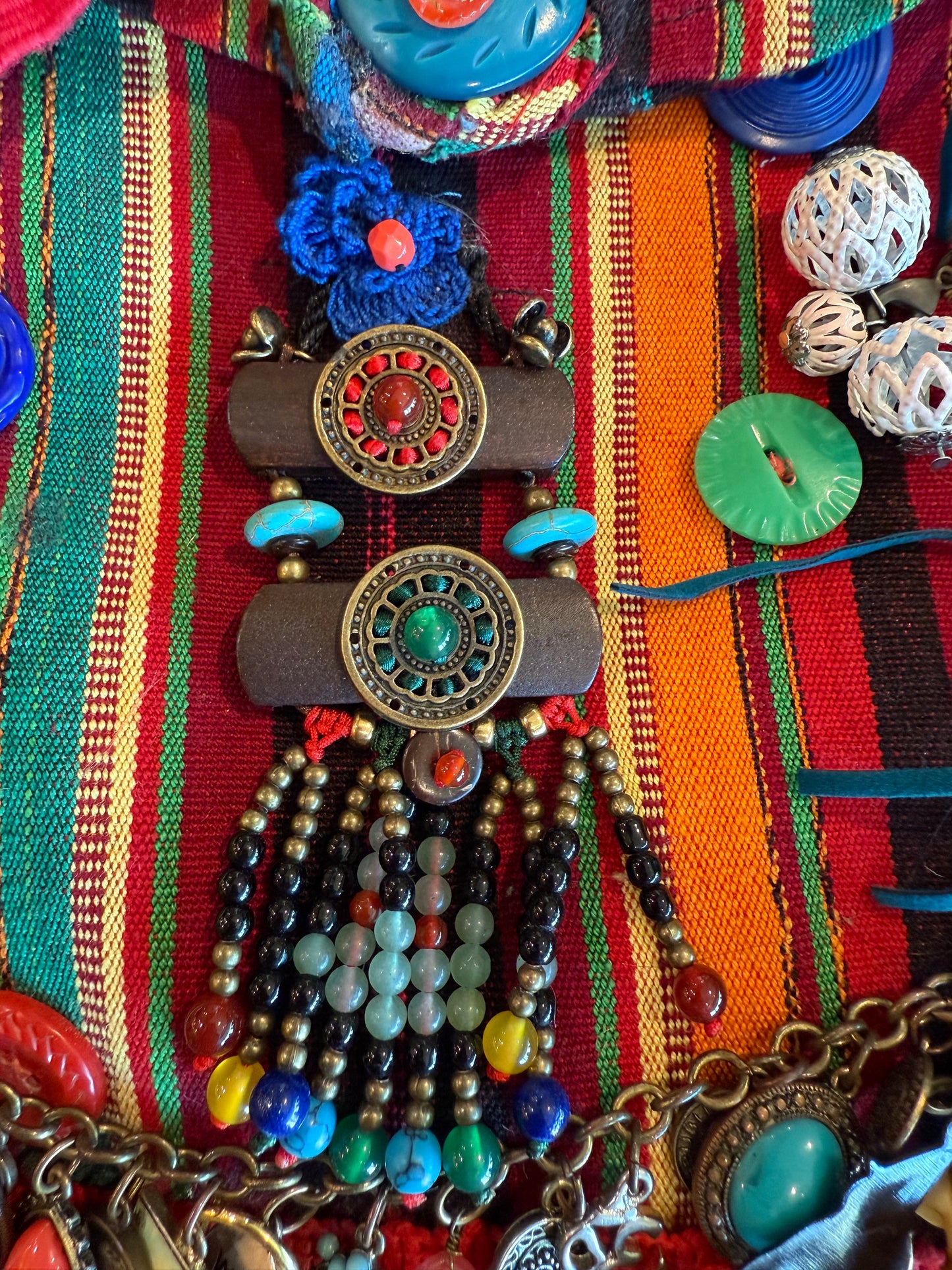 TOO MUCH FUN Handmade Guatemalan Purse w/Charms