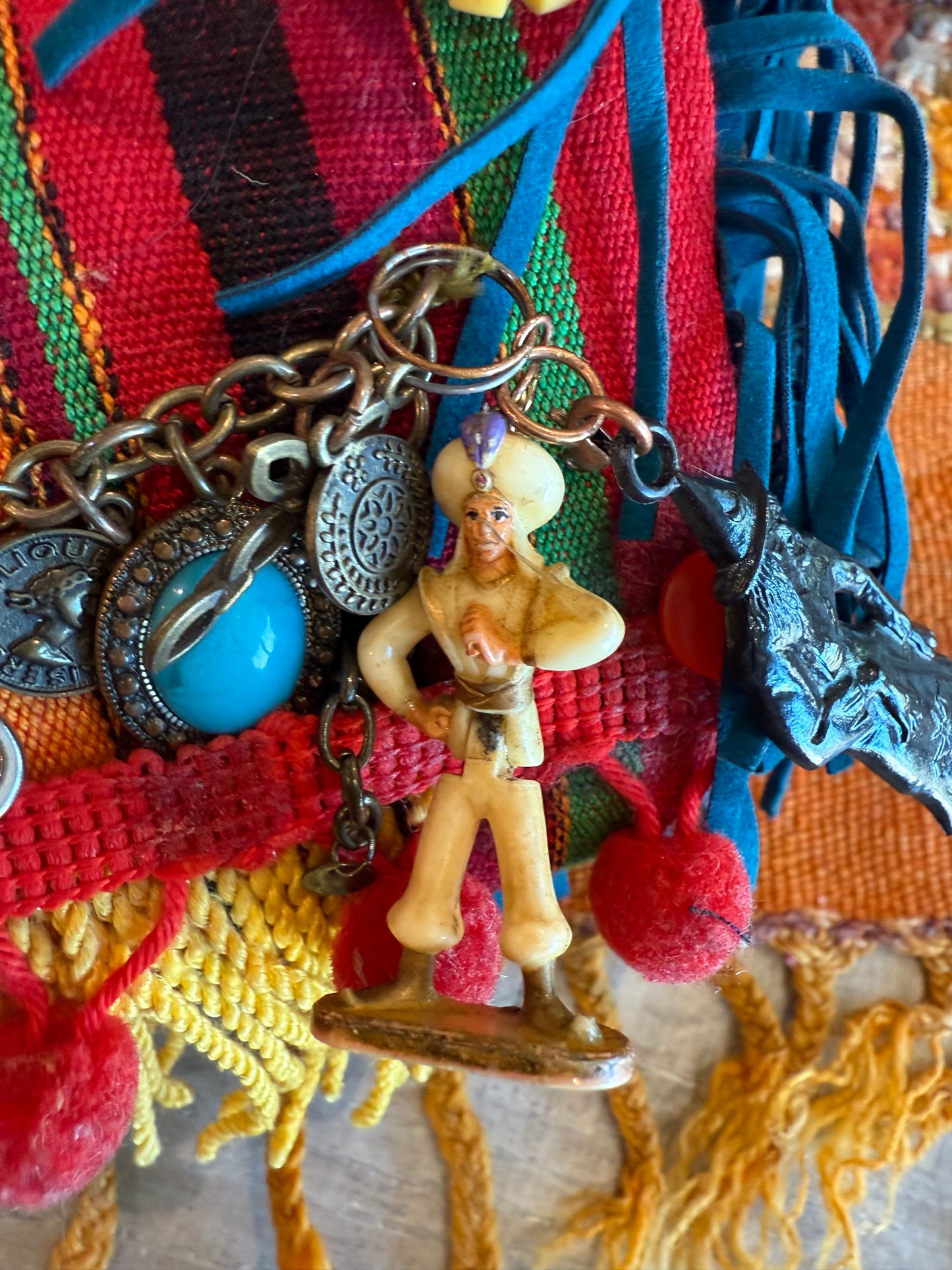 TOO MUCH FUN Handmade Guatemalan Purse w/Charms