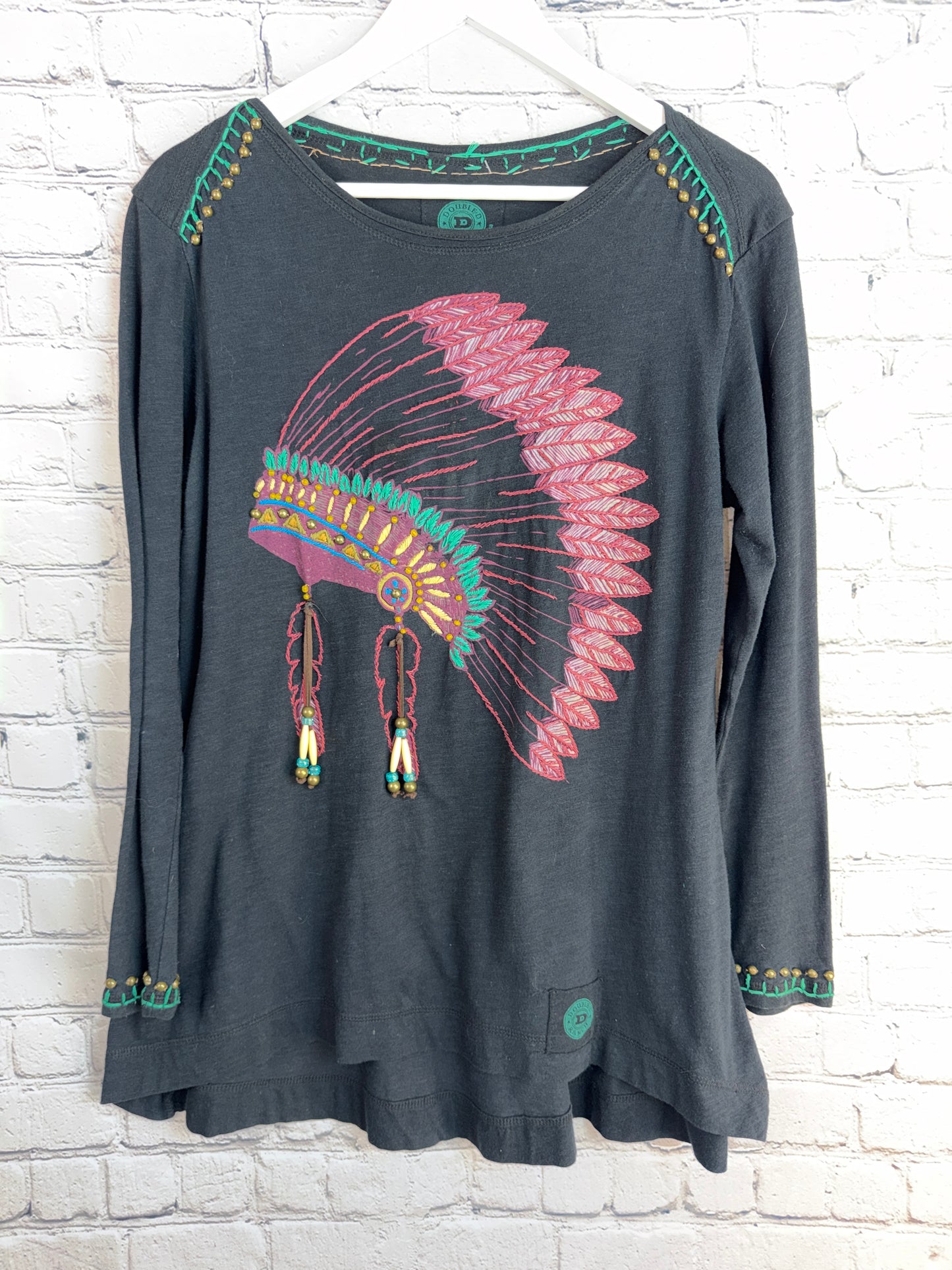 DOUBLE D RANCH Long Sleeve Indian Embroidered, XS