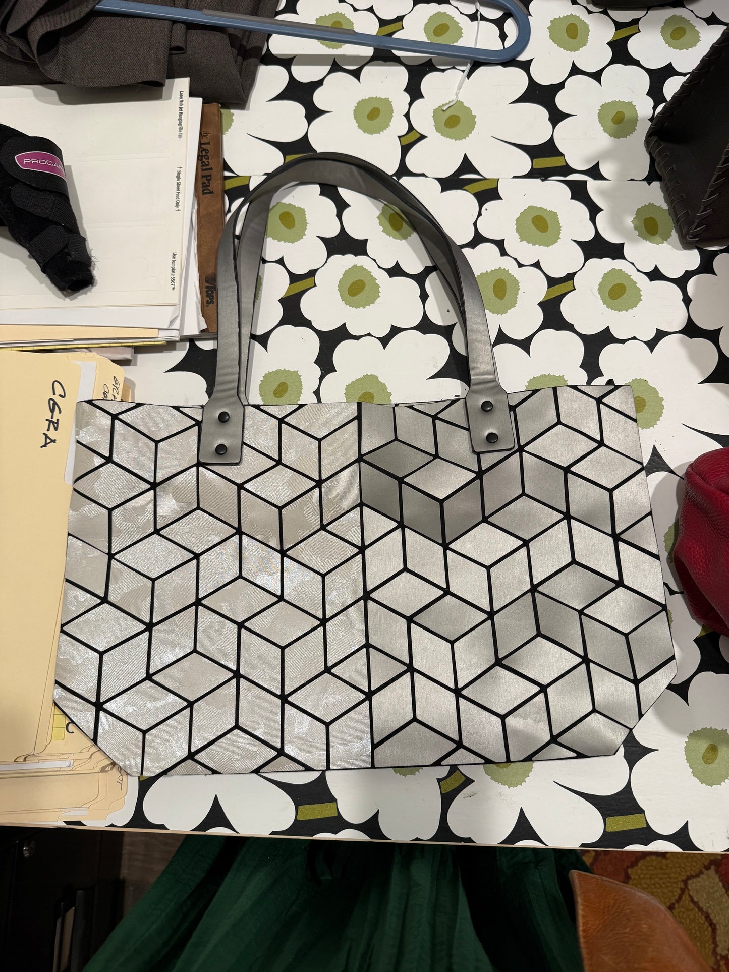 PATRIZIA LUCA Silver Geometric Bag