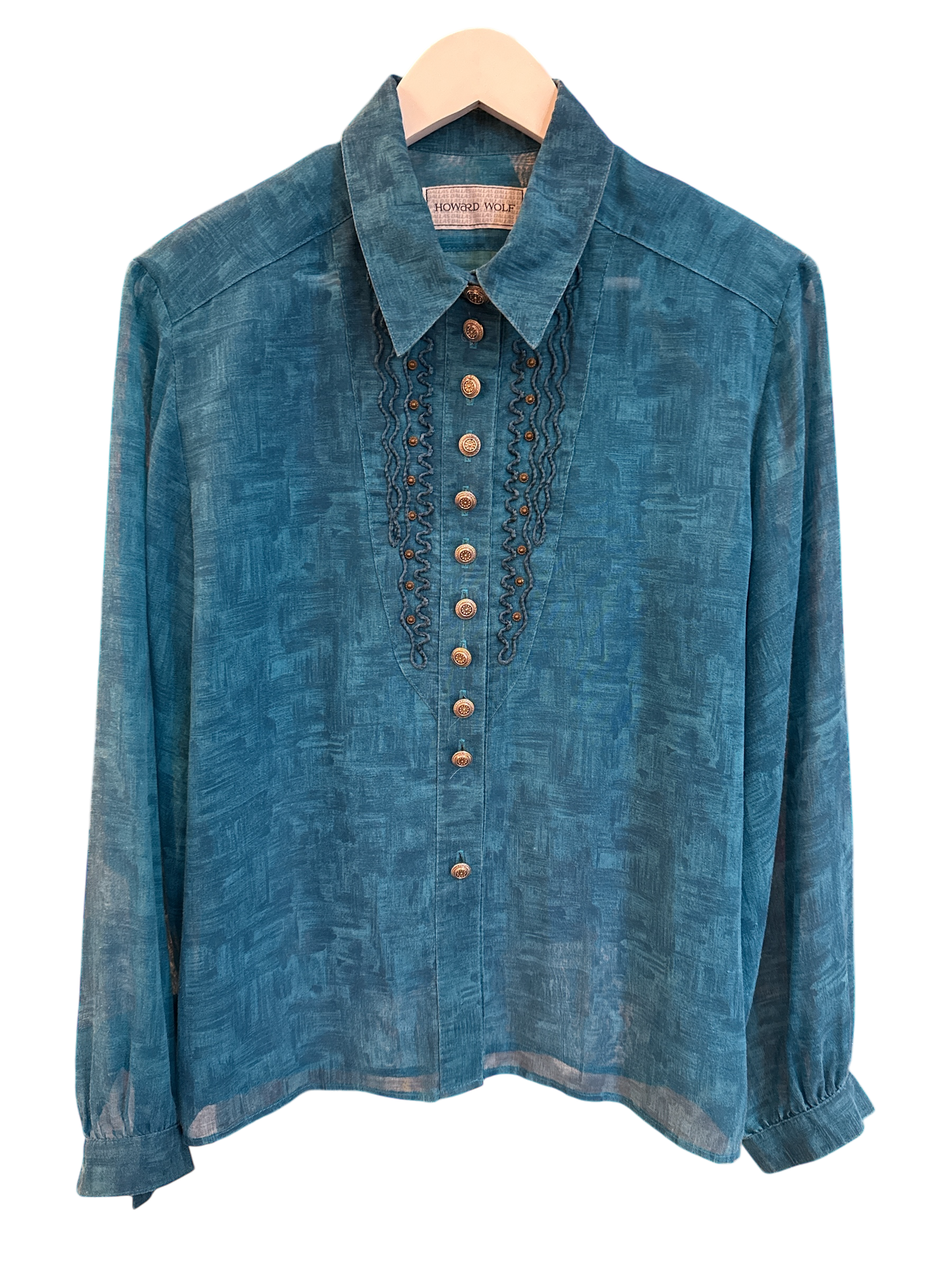 VINTAGE HOWARD WOLF Turquoise Western Tuxedo Shirt