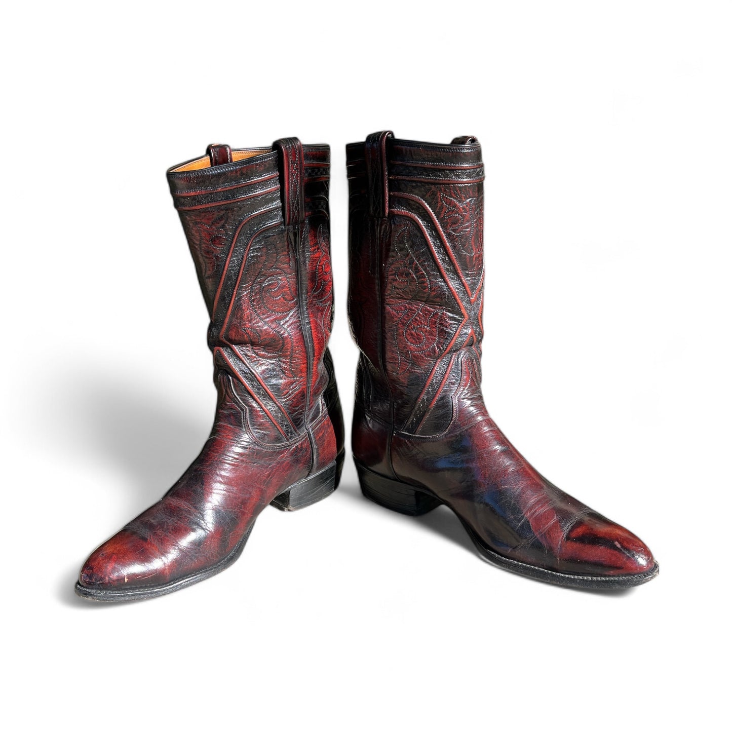 Lucchese Western Boots, Men's Black Cherry, Size 11EE