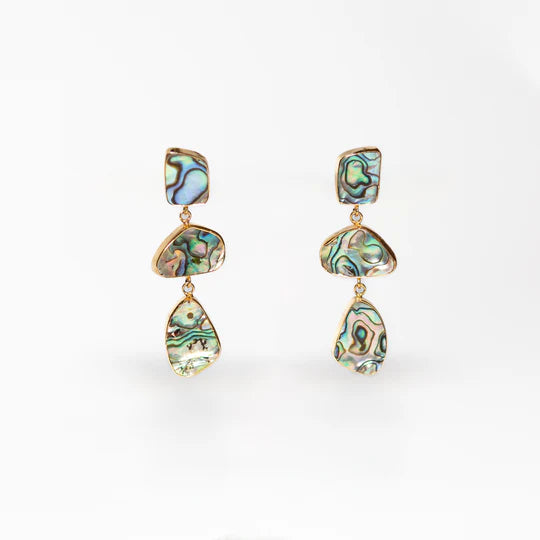 Winton + Waits Stacked Abalone Earring