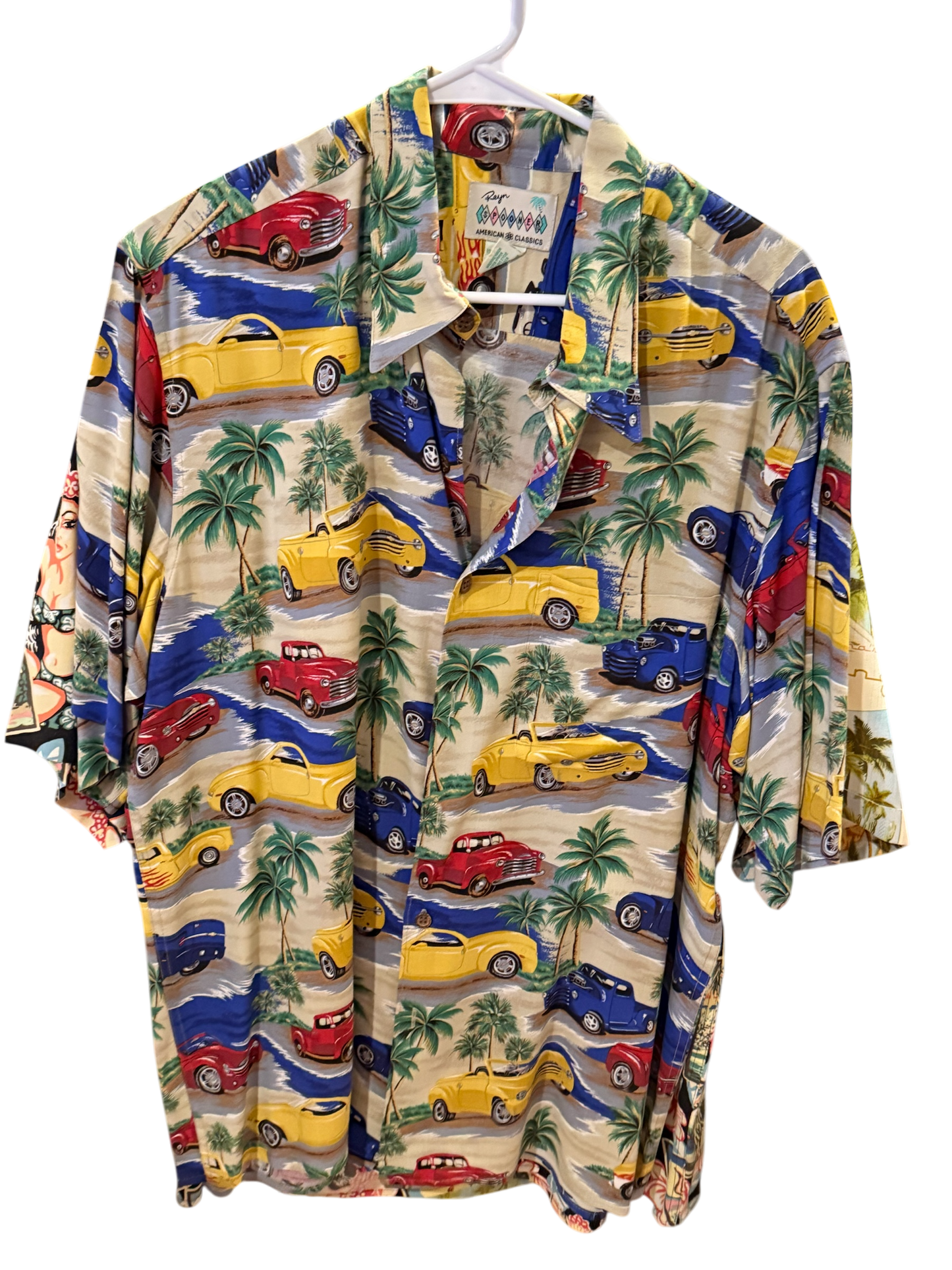 REYN SPOONER CHEVY Vintage TRUCK SHIRT, Rayon, Size L