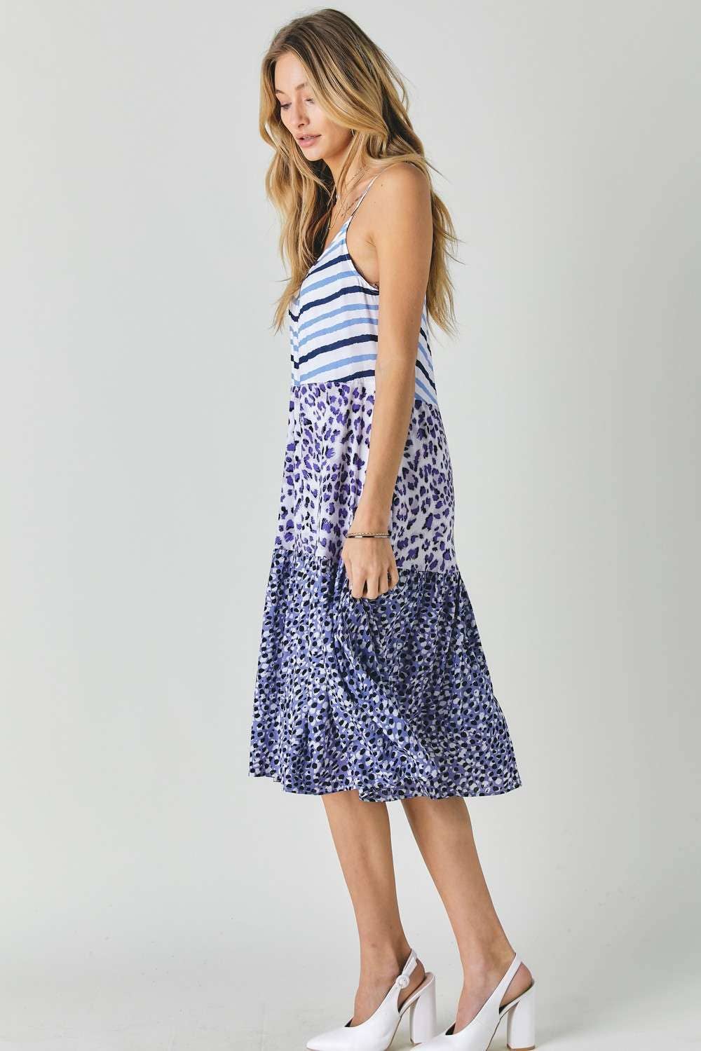 Blue Print SLEEVELESS MIDI DRESS, L