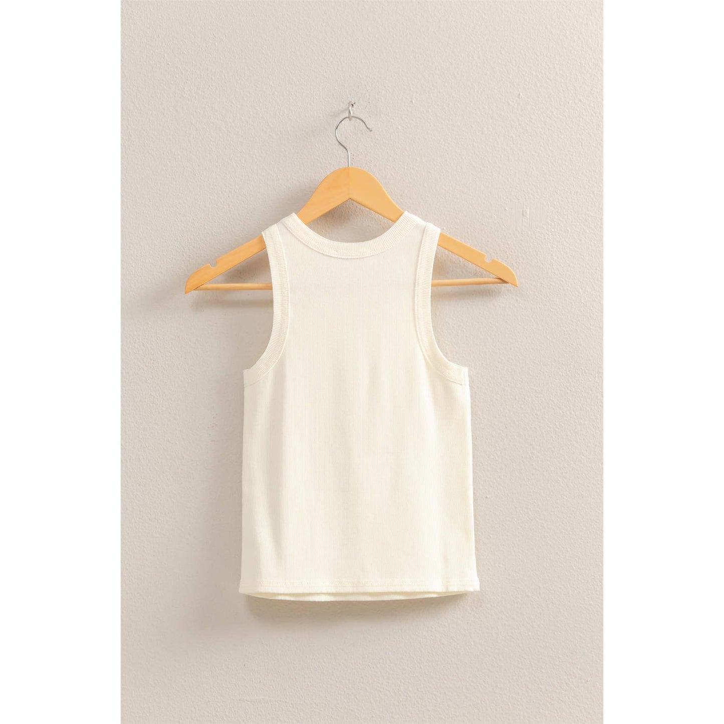 DUSTY INDIGO Washed Ribbed Round Neck Sleeveless Tank