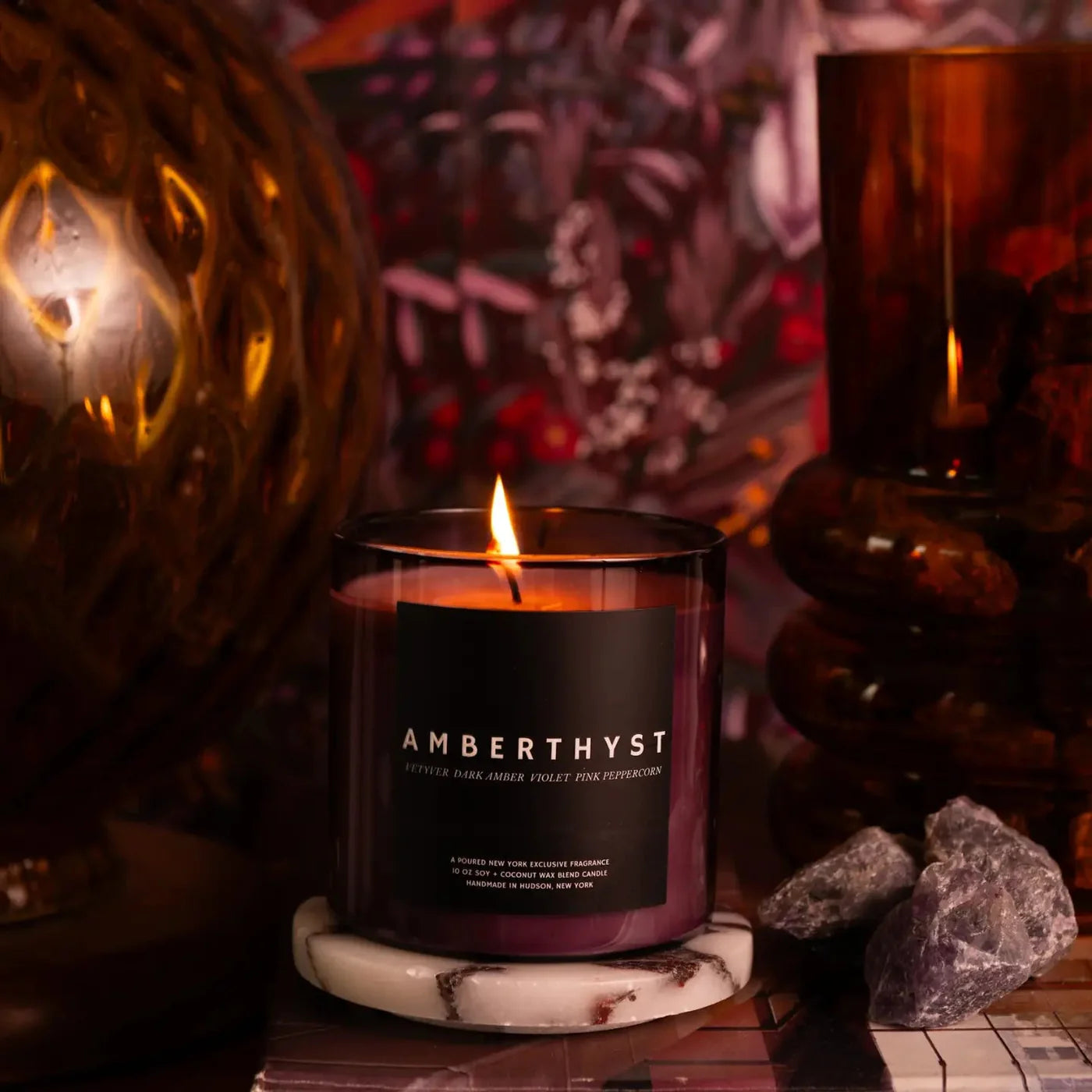 POURED AMBERTHYST CANDLE