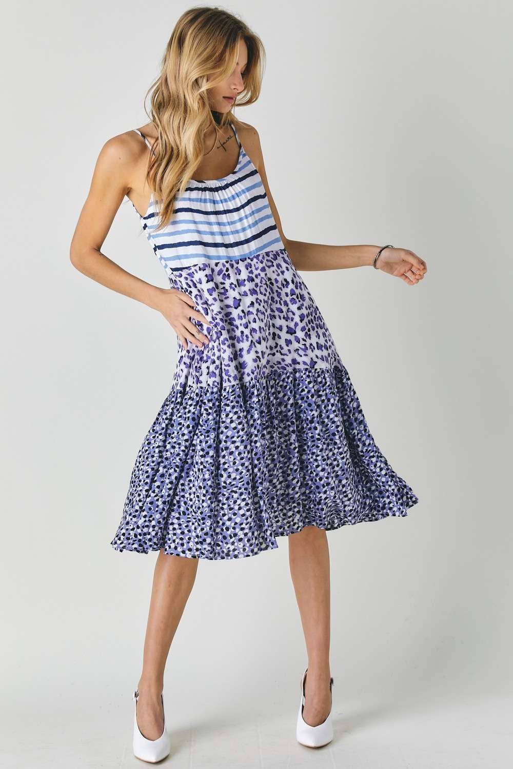 Blue Print SLEEVELESS MIDI DRESS, M