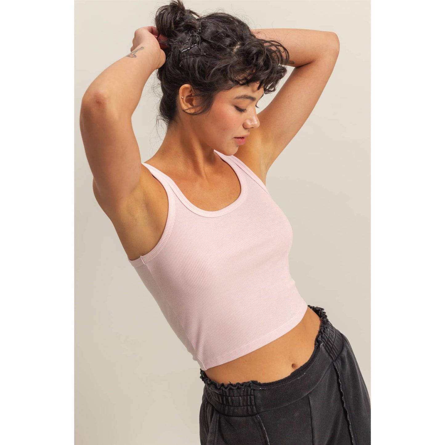 BLACK Scoop Neck Bodycon Tank