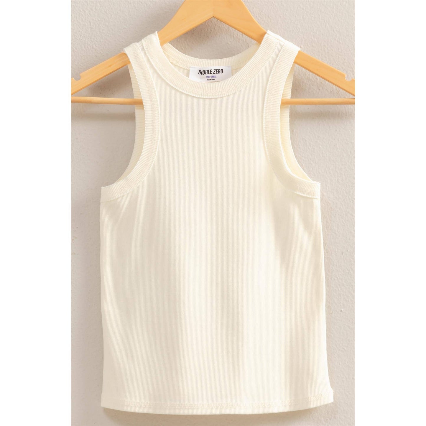 DUSTY INDIGO Washed Ribbed Round Neck Sleeveless Tank