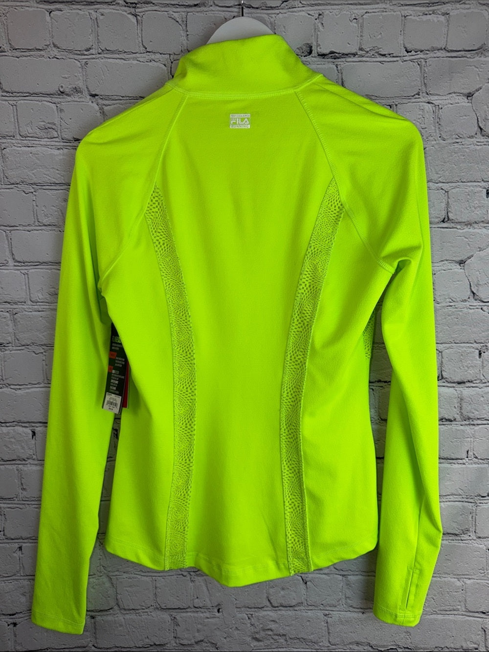 FILA Running Popover Jacket | Neon Green Reflective Half Zip | NWT | Size S
