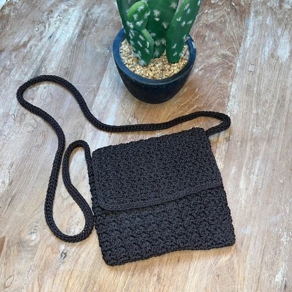 THE SAK Crochet Crossbody in Chocolate Brown