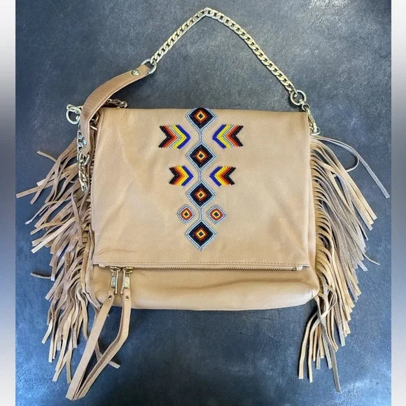 ASH Leather Beaded Fringe TALULLAH Bag, Beautiful Quality!