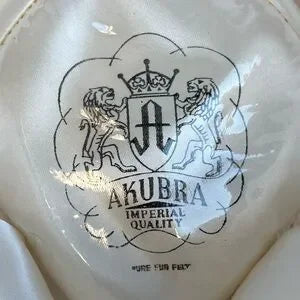 AKUBRA SNOWY RIVER Australian Cream Country Feather Hat, Pure Fur Felt