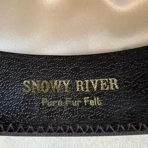 AKUBRA SNOWY RIVER Australian Cream Country Feather Hat, Pure Fur Felt