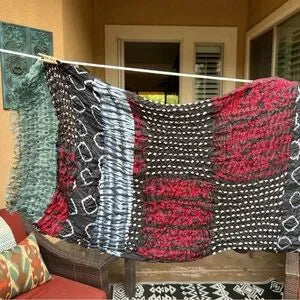 BANDHANI Tie Dye Tube Scarf, 72” x 16” HANDCRAFTED in India, 100% Silk