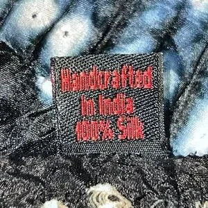 BANDHANI Tie Dye Tube Scarf, 72” x 16” HANDCRAFTED in India, 100% Silk