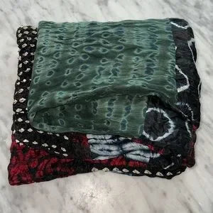BANDHANI Tie Dye Tube Scarf, 72” x 16” HANDCRAFTED in India, 100% Silk