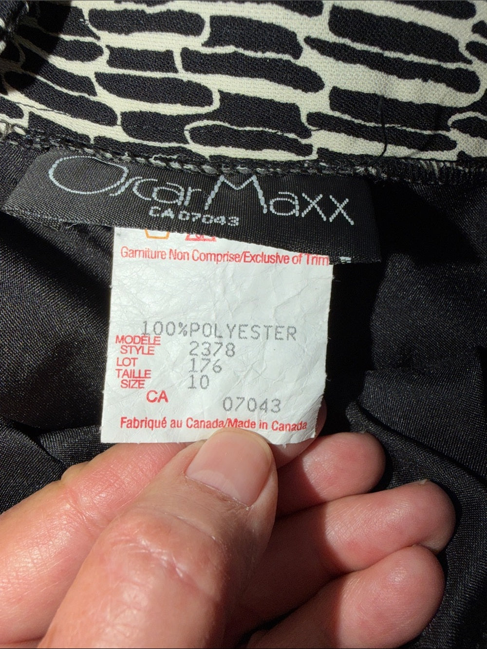 VINTAGE OSCAR MAXX Geometric Tie Waist A-Line Skirt 10