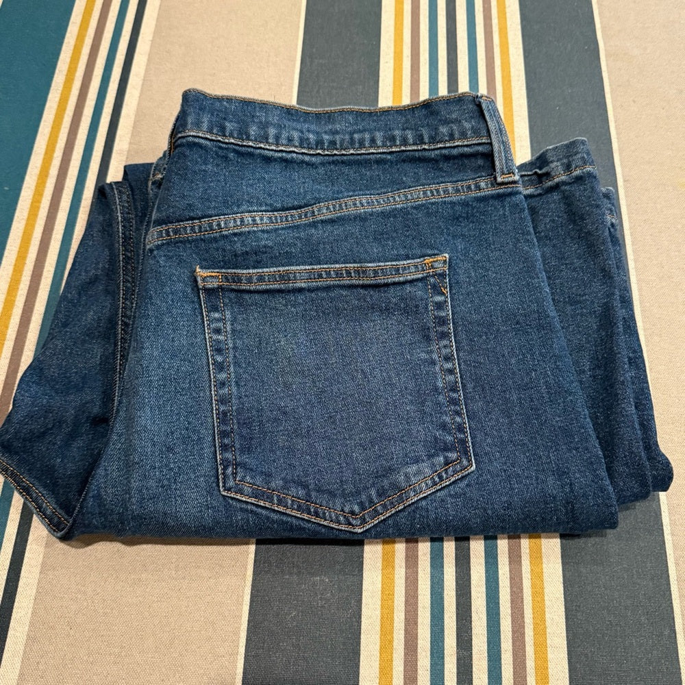 GAP Stride High Rise Wide Leg Jeans Dark Wash Denim 35x30