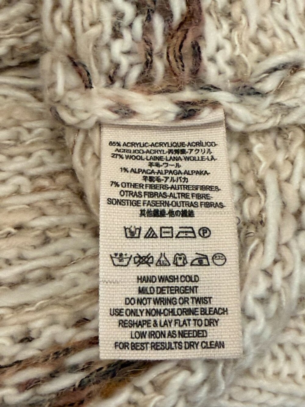FREE PEOPLE Snow Bunny Fair Isle Sweater Vest Cowl Neck Tunic Ivory Combo