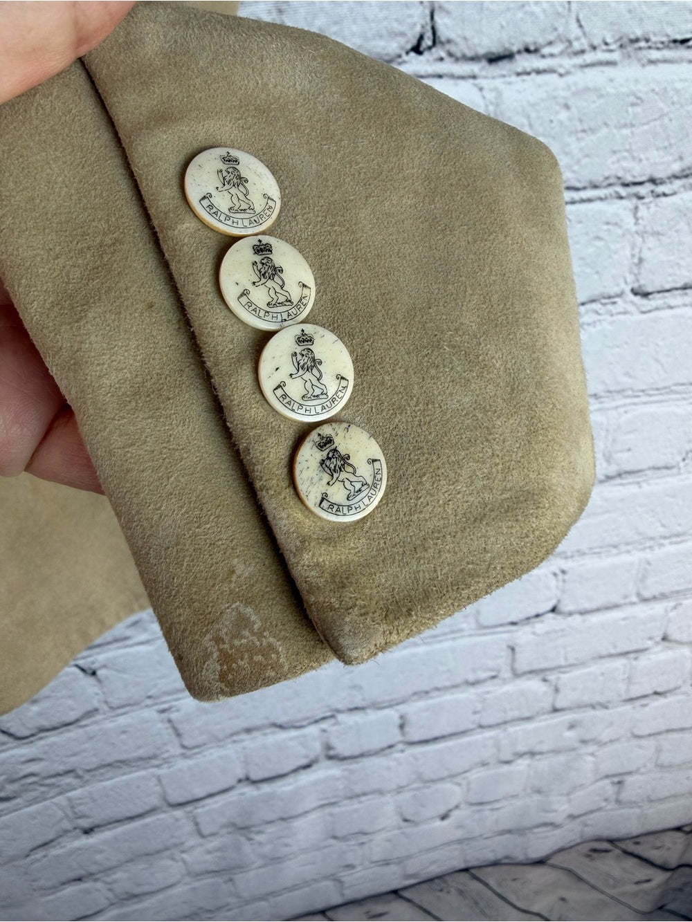 RALPH LAUREN Tan Suede Blazer Jacket Size 2 Equestrian Old Money Americana