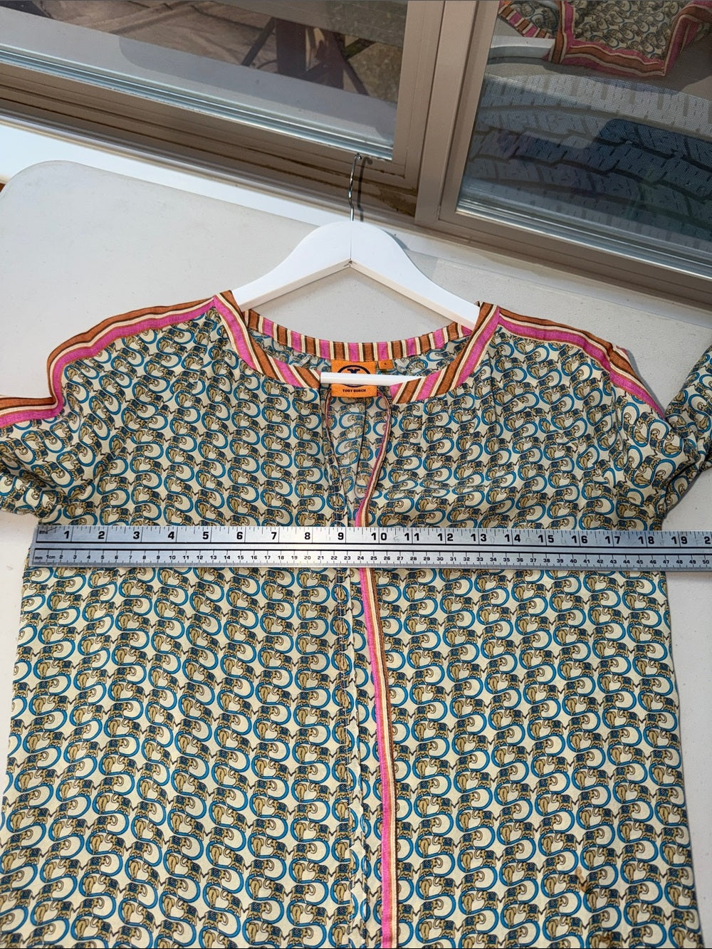 TORY BURCH Elephant Print Silk Shirtdress | Belted Shift Dress | 100% Silk | 4