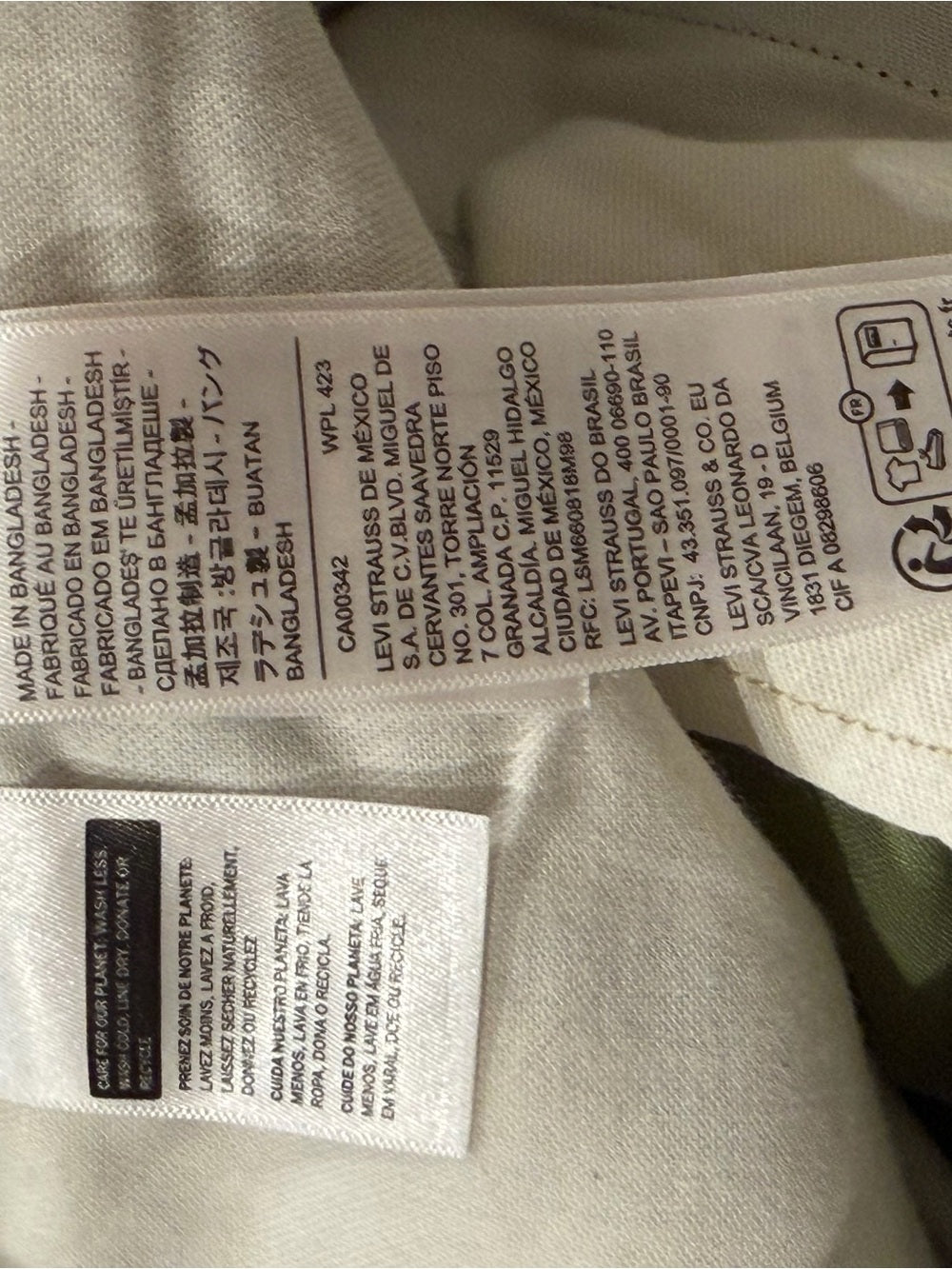 LEVI’S Men’s Cargo Pants Olive Green Straight Leg Workwear