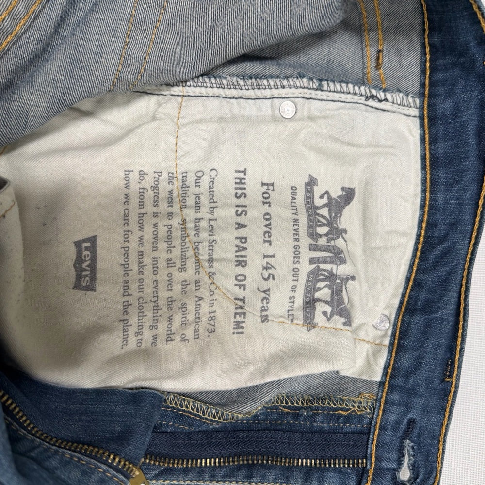 LEVI’S 513 Slim Straight Distressed Jeans 30x30 Mechanic Workwear Look