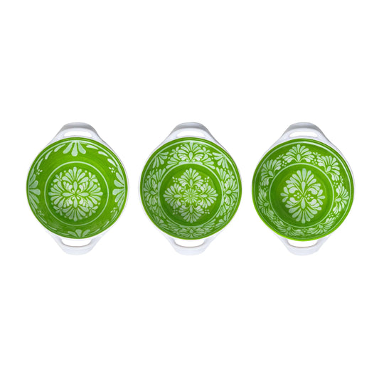 BOWL 2 Handled Green Le Cadeaux