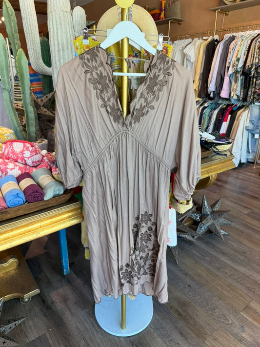 LUCCA Cocoa Brown Bohemian Dress