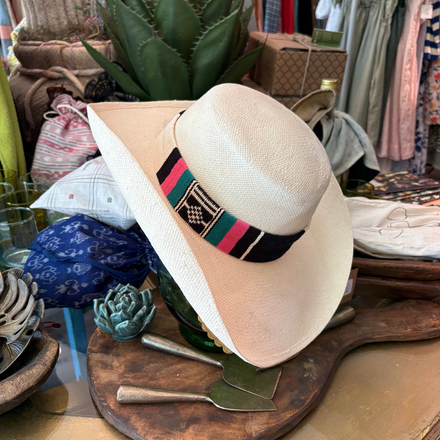 Vintage Paper Straw Hat FRANK OLIVE