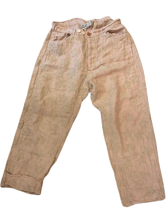 MAGNOLIA PEARL Denim Miner Star Appliqué Pants Jeans Trouser In Moonlight