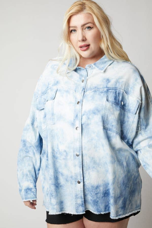 TIE DYE JACKET, PEACE: Tangerine / 3XL